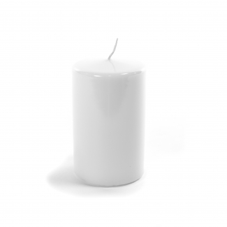 Candela pillar in cera bianca lucida, varie misure