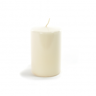 Candela pillar in cera avorio lucido, varie misure