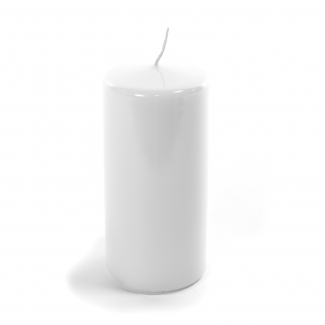 Candela pillar in cera bianca lucida, varie misure