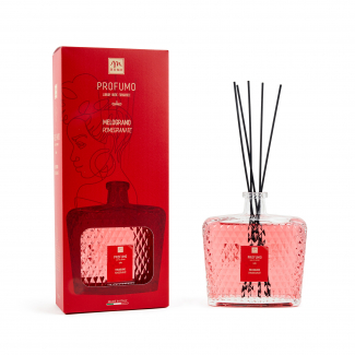 Diffusore di profumo con bottiglia diamante rosso e bacchetti, capacità 700 ml, in scatola regalo, varie fragranze