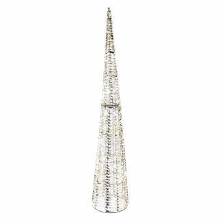 Albero conico in metallo e plastica con luci led, varie misure