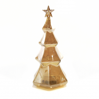 Albero in vetro con luci, in scatola regalo, varie misure