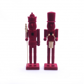 Soldatino in legno bordeaux floccato modelli assortiti, varie misure