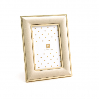 Cornice porta foto in polistirene oro e velluto beige, vari formati