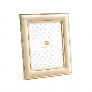 Cornice porta foto in polistirene oro e velluto beige, vari formati