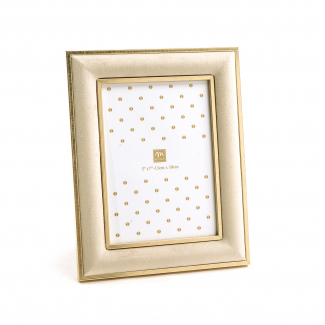 Cornice porta foto in polistirene oro e velluto beige, vari formati