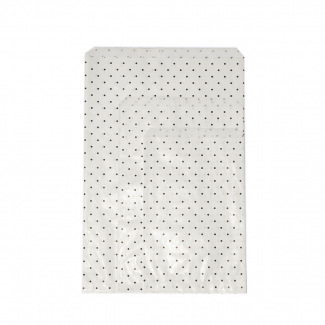Sacchetto bianco a pois neri, confezione da 100 pezzi, misure assortite