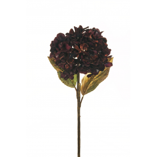 Ortensia singola con stelo e foglie, altezza 65 cm, vari colori