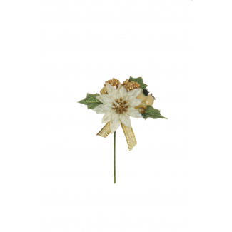 Pick stella di Natale con bacche, altezza 14 cm, confezione da 12 pezzi, vari colori