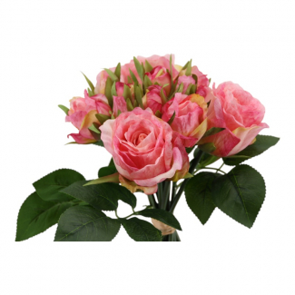 Mazzo di rose con foglie, altezza 30 cm, vari colori
