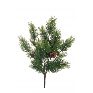 Cespuglio di "Pino" verde con pigne, altezza 48 cm