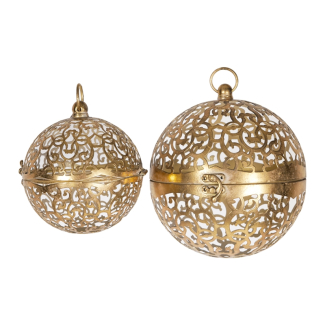 Sfera apribile in metallo oro, varie misure