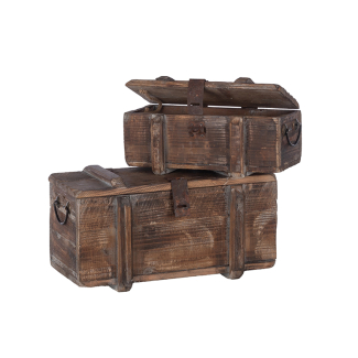 Baule rettangolare in legno con manici, varie misure