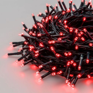 Filo lineare 180 miniled luce rossa, filo verde, uso interno ed esterno, lunghezza 13.1 + 4 metri
