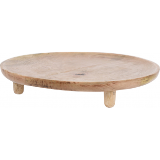 Vassoio in legno con piedini, diametro 37 cm