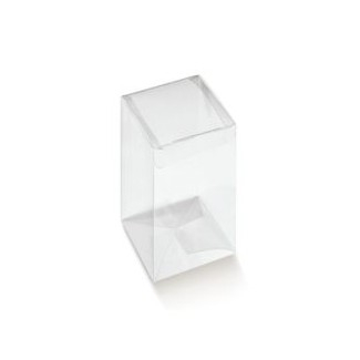 Scatola in plastica trasparente, con base quadrata automontante a incastro, confezione da 10 pezzi, vari formati