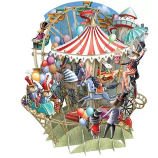 Biglietto POP-UP tridimensionale "Carosello"