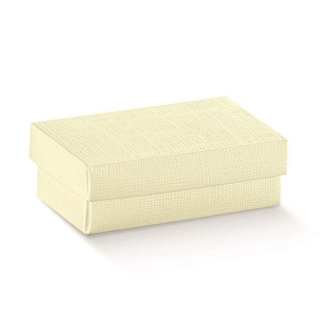 Scatola base rettangolare in cartone avorio con coperchio, confezione da 10 pezzi, vari formati