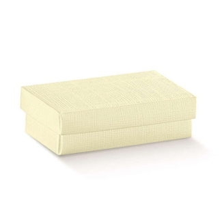 Scatola base rettangolare in cartone avorio con coperchio, confezione da 10 pezzi, vari formati