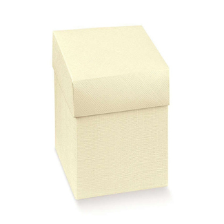 Scatola base quadrata in cartone avorio con coperchio, confezione da 10 pezzi, vari formati