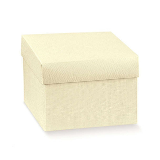 Scatola base quadrata in cartone avorio con coperchio, confezione da 10 pezzi, vari formati