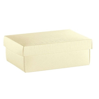 Scatola con coperchio in cartone seta avorio, vari formati