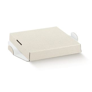 Fondi rialzati in cartone bianco per scatole PVC trasparenti senza fondo, vari formati