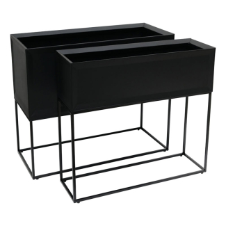 Fioriera in metallo zincato nero, varie misure