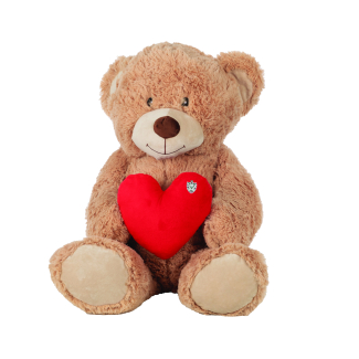 Orsetto seduto con cuore, altezza 60 cm