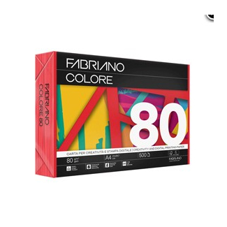 Risma di carta monocolore forte da 80 gr/mq, formato A4, confezione da 500 fogli, vari colori