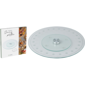 Piatto girevole in vetro trasparente, diametro 30 cm