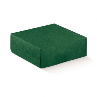 Scatola automontante in cartoncino verde bosco, base rettangolare