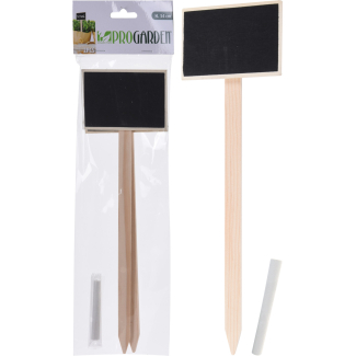 Pick in legno con lavagna e gesso, altezza 34 cm, confezione da 2 pezzi, modelli assortiti