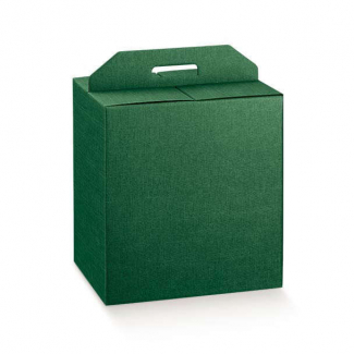 Scatole per confezioni regalo in cartone verde scuro con maniglia superiore esterna