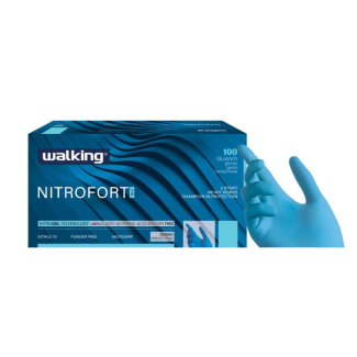 Guanto nitrile azzurro alta resistenza spessore 7.2gr confezione da 100 pezzi