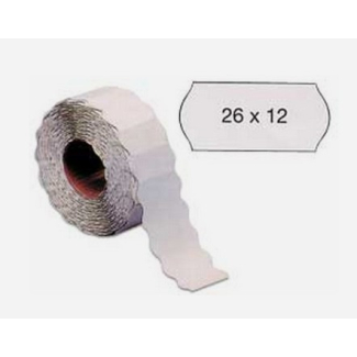 Etichette bianche permanenti per prezzatrice, formato 26x12 mm