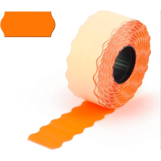 Etichette arancio fluo permanenti per prezzatrice, formato 26x12 mm