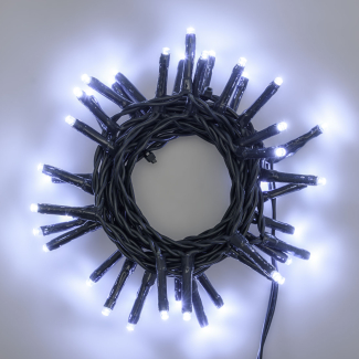 Filo lineare 54 led luce fredda scintillante, prolungabile, uso interno ed esterno, cavo verde, lunghezza 8 metri