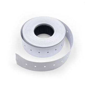 Etichette in rotolo con adesivo permanente per prezzatrici, formato 21x12 mm.