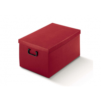 Scatola "Tutto a Posto" in cartone linea seta bordeaux, vari formati