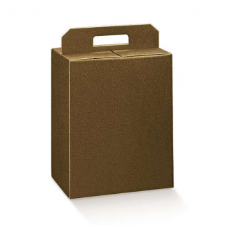 Scatole per confezioni regalo in cartone marrone scuro con maniglia superiore esterna