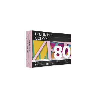 Risma di carta monocolore tenue da 80 gr/mq, formato A4, confezione da 500 fogli, vari colori