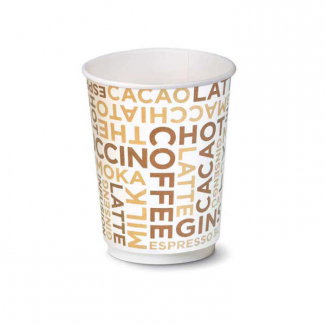 Bicchiere in cartoncino per bevande calde e fredde con grafica generica "Coffee White"