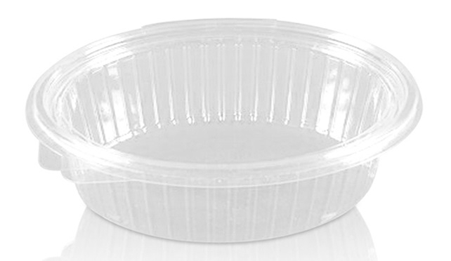 Vaschetta ovale PET trasparente con coperchio in PET serie elipack