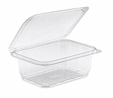 Vaschetta in PET quadrata con coperchio serie "Optipack"
