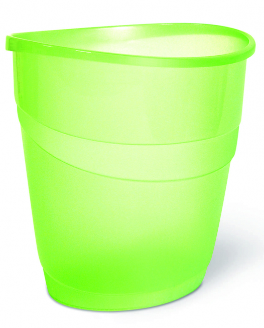 Cestino gettacarte ovale verde trasparente diametro 23.5 cm, da 16 litri