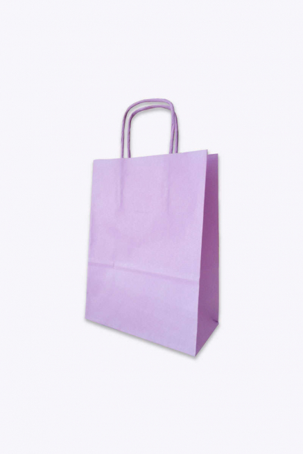 Shopper lilla in carta  kraft con maniglia ritorta