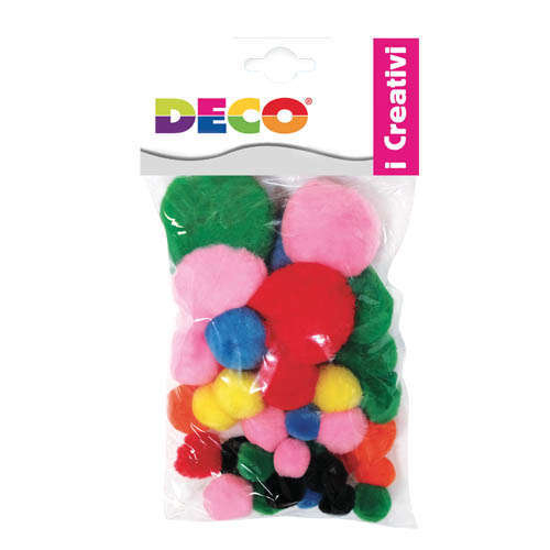 Pompon di misure e colori assortiti, confezione da 40 pezzi