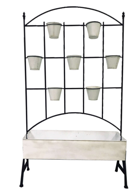 Fioriera con vasca e griglia portafiori, altezza 160 cm