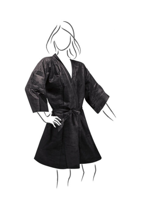 Kimono in tessuto non tessuto nero, 100x135 cm, confezione da 10 pezzi